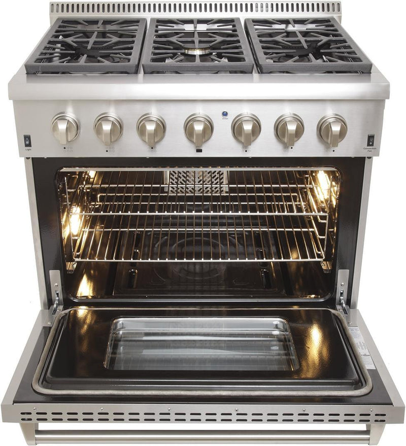 Kucht Professional 36" 5.2 cu. ft. Dual Fuel Range in Stainless Steel (KRD366F)