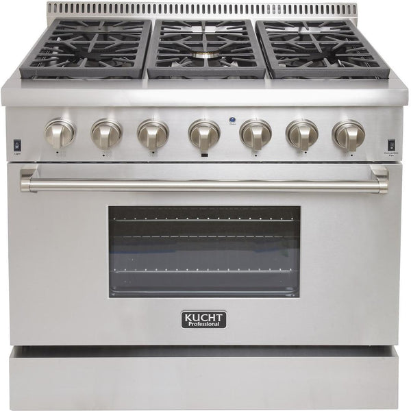 Kucht Professional 36" 5.2 cu. ft. Dual Fuel Range in Stainless Steel (KRD366F)