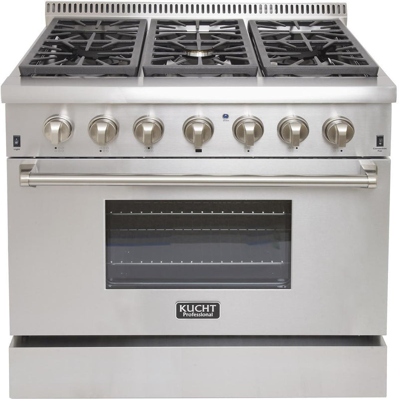 Kucht Professional 36" 5.2 cu. ft. Dual Fuel Range in Stainless Steel (KRD366F)