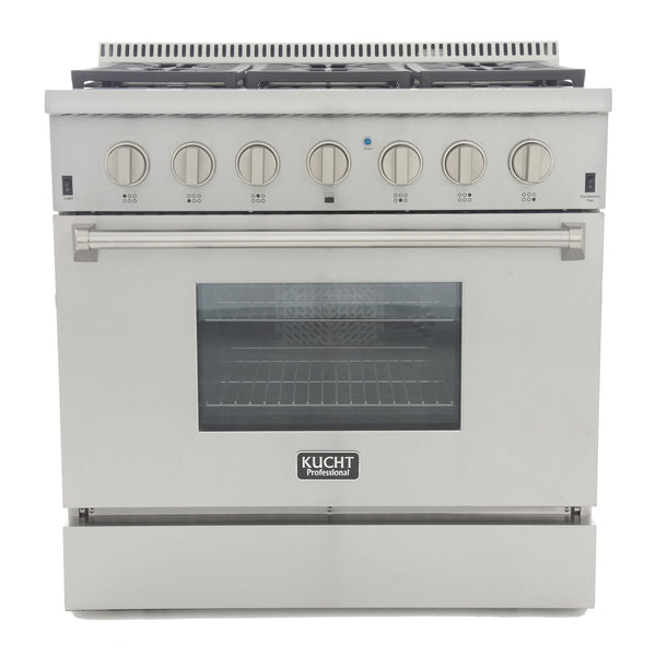 Kucht Professional 36 in. 5.2 cu. ft. Gas Range - Sealed Burners and Convection Oven - Stainless Steel with Colored Options (KRG3618U)