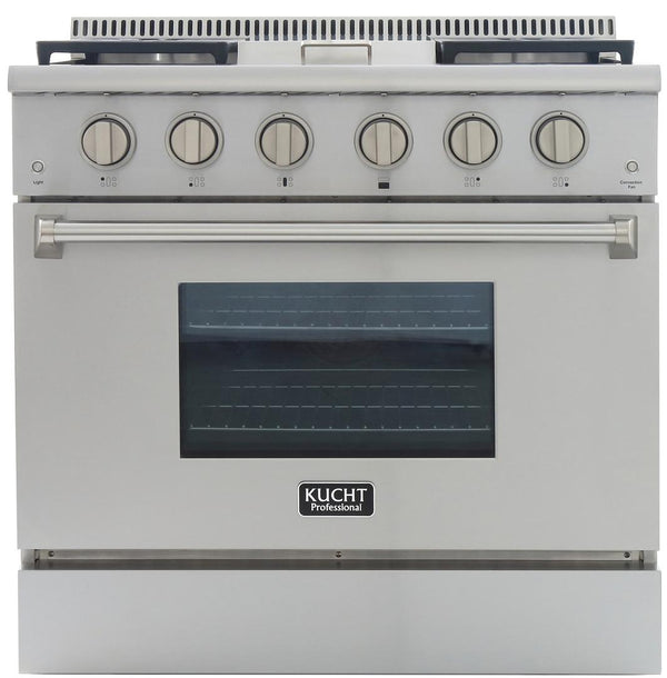 Kucht Professional 36 in. 5.2 cu. ft. Gas Range with Griddle in Stainless Steel (KRG3609U)