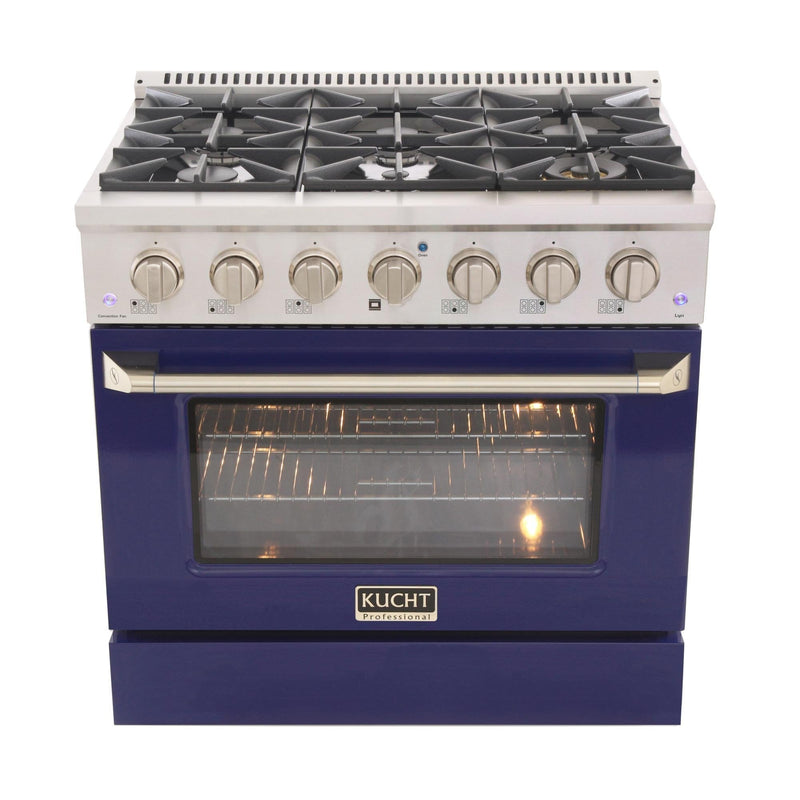 Kucht Professional 36 in. 5.2 cu. ft. Range - Sealed Burners and Convection Oven in Blue (KNG361-B)