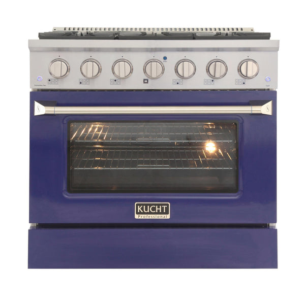 Kucht Professional 36 in. 5.2 cu. ft. Range - Sealed Burners and Convection Oven in Blue (KNG361-B)