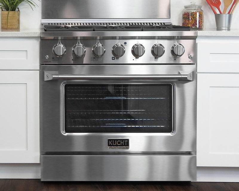 Kucht Professional 36 in. 5.2 cu. ft. Range - Sealed Burners and Convection Oven in Stainless Steel (KNG361U)