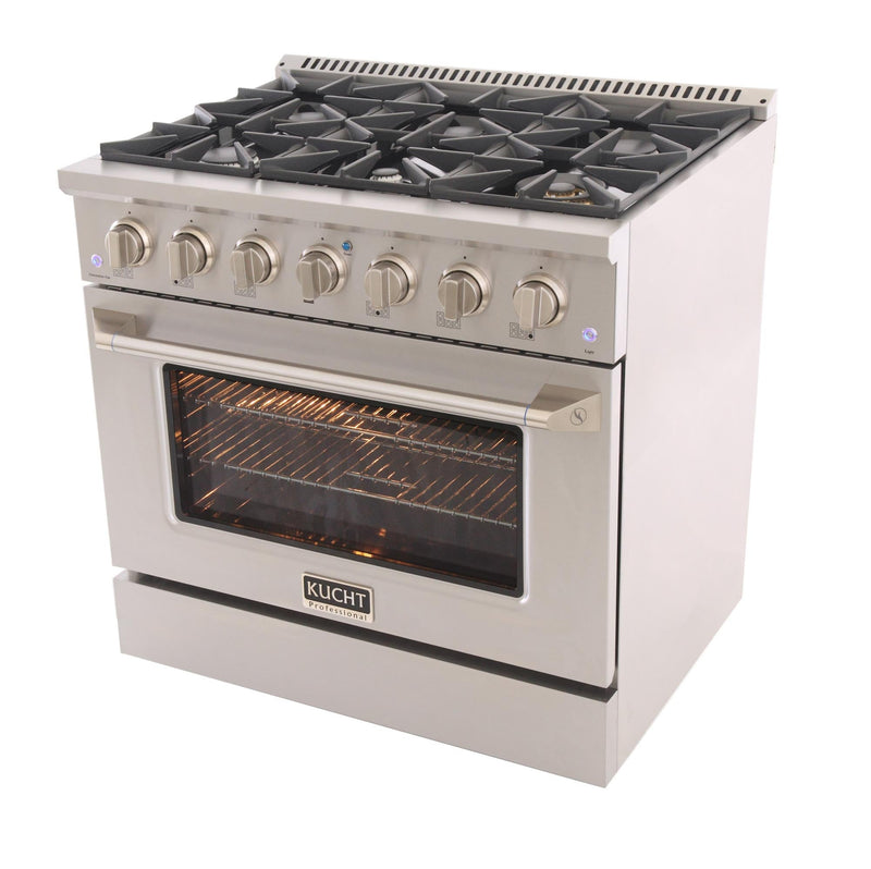 Kucht Professional 36 in. 5.2 cu. ft. Range - Sealed Burners and Convection Oven in Stainless Steel (KNG361U)