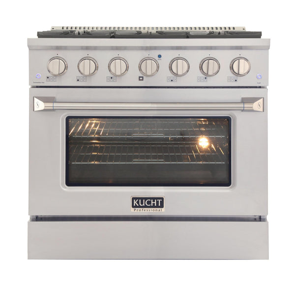 Kucht Professional 36 in. 5.2 cu. ft. Range - Sealed Burners and Convection Oven in Stainless Steel (KNG361U)