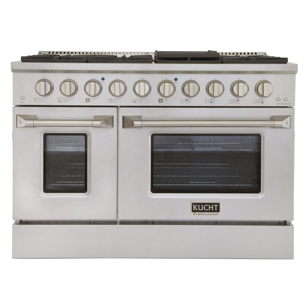 Kucht Professional 48" 6.7 cu. ft. Gas Range with Grill/Griddle and Two Ovens in Stainless Steel (KNG481U)