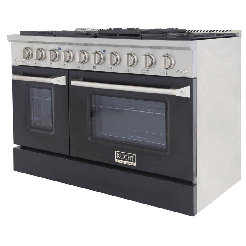 Kucht Professional 48 in. 6.7 cu. ft. Gas Range with Grill/Griddle in Black (KNG481-K)