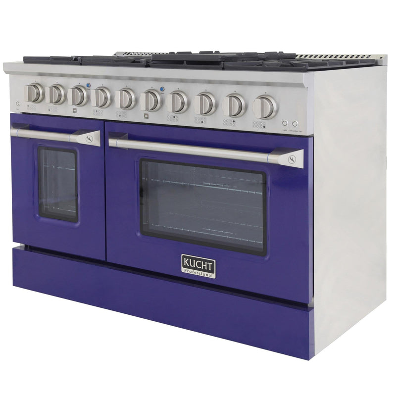 Kucht Professional 48 in. 6.7 cu. ft. Gas Range with Grill/Griddle in Blue (KNG481-B)