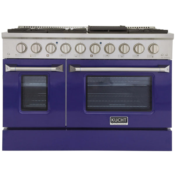 Kucht Professional 48 in. 6.7 cu. ft. Gas Range with Grill/Griddle in Blue (KNG481-B)