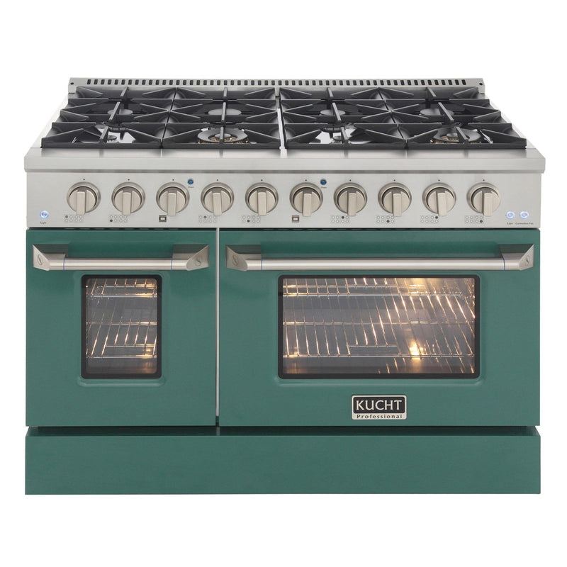 Kucht Professional 48 in. 6.7 cu. ft. Gas Range with Grill/Griddle in Green (KNG481-G)