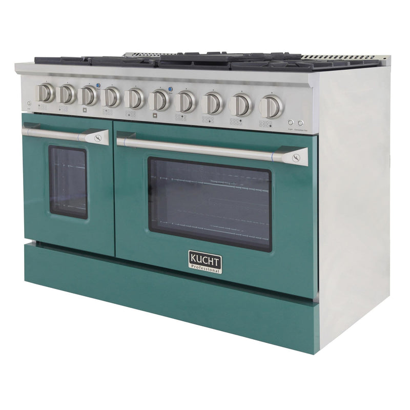 Kucht Professional 48 in. 6.7 cu. ft. Gas Range with Grill/Griddle in Green (KNG481-G)