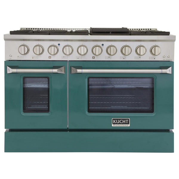 Kucht Professional 48 in. 6.7 cu. ft. Gas Range with Grill/Griddle in Green (KNG481-G)