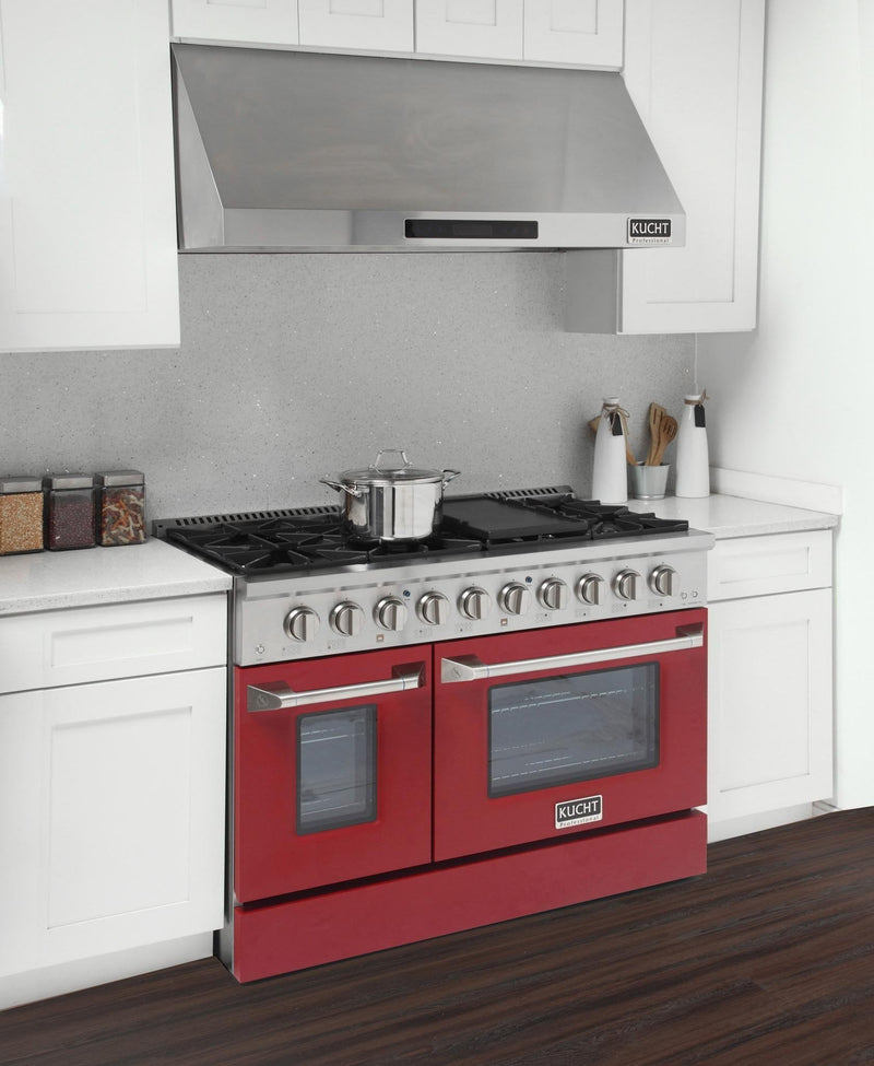 Kucht Professional 48 in. 6.7 cu. ft. Gas Range with Grill/Griddle in Red (KNG481-R)