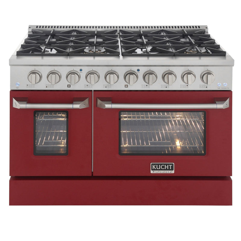 Kucht Professional 48 in. 6.7 cu. ft. Gas Range with Grill/Griddle in Red (KNG481-R)