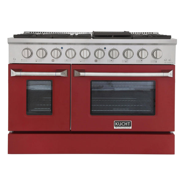 Kucht Professional 48 in. 6.7 cu. ft. Gas Range with Grill/Griddle in Red (KNG481-R)