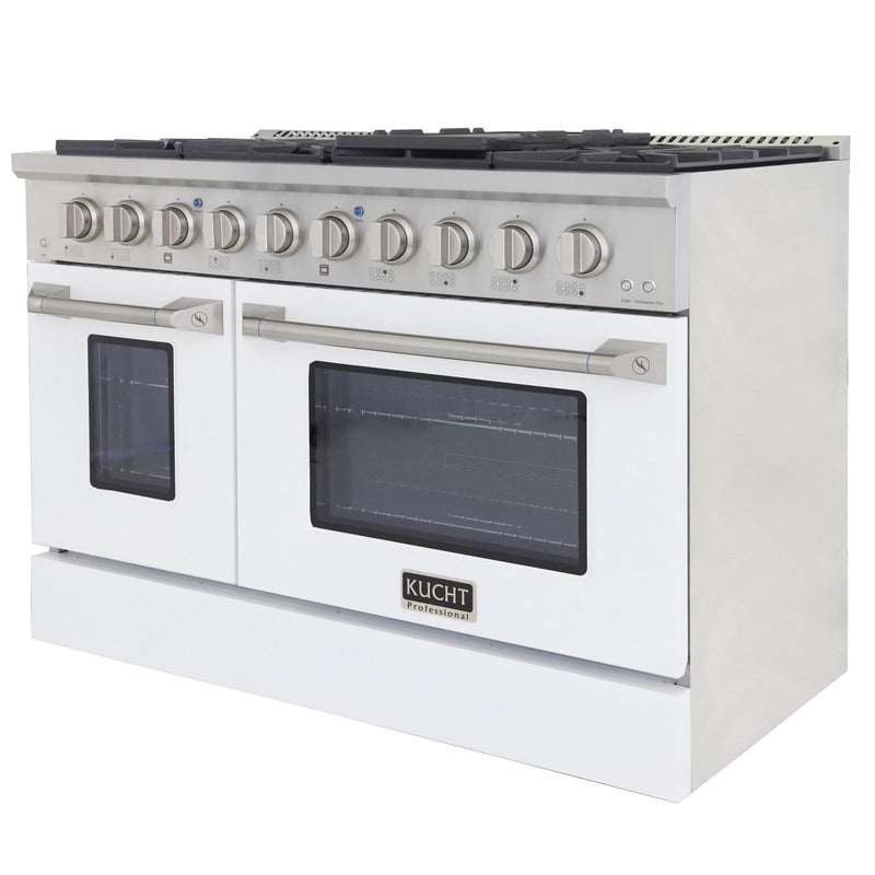 Kucht Professional 48 in. 6.7 cu. ft. Gas Range with Grill/Griddle in White (KNG481-W)