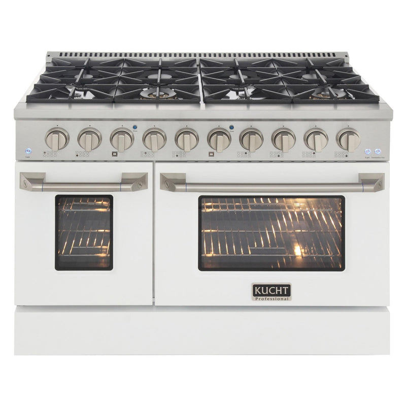 Kucht Professional 48 in. 6.7 cu. ft. Gas Range with Grill/Griddle in White (KNG481-W)