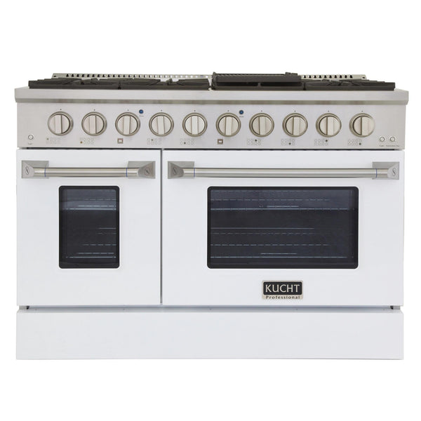 Kucht Professional 48 in. 6.7 cu. ft. Gas Range with Grill/Griddle in White (KNG481-W)