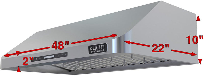 Kucht Professional 48 in. Under Cabinet Range Hood 900CFM in Stainless Steel (KRH4801U)