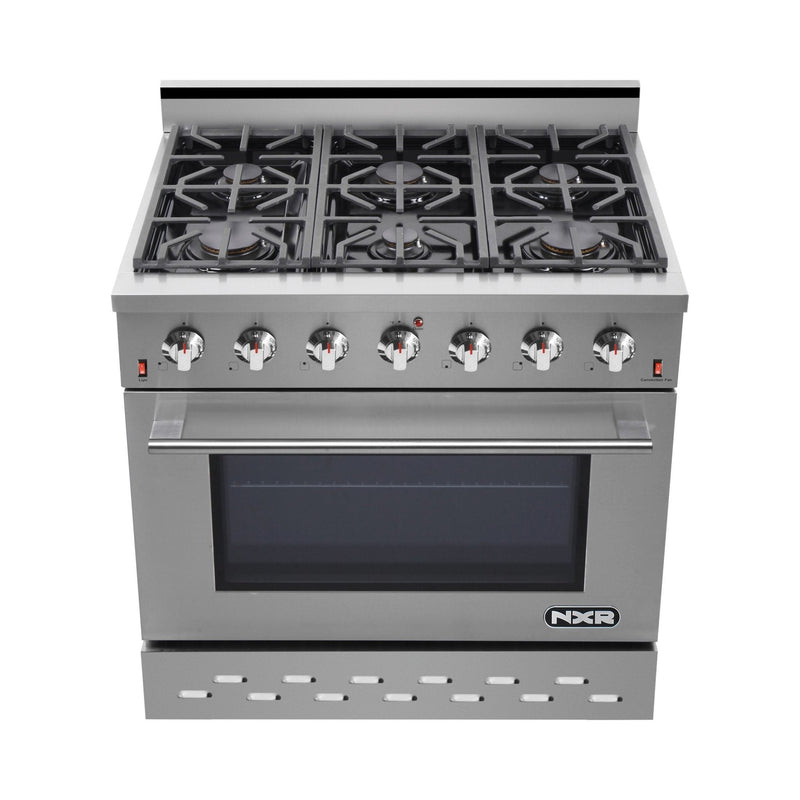 NXR 36" 5.5 cu.ft. Pro-Style Gas Range with Convection Oven in Stainless Steel (SC3611)