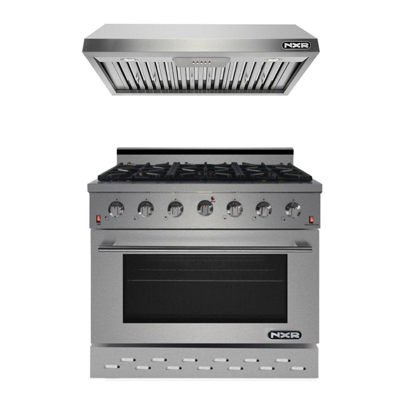 NXR 36" Gas Range & Under Cabinet Hood Bundle in Stainless Steel (SC3611EHBD)