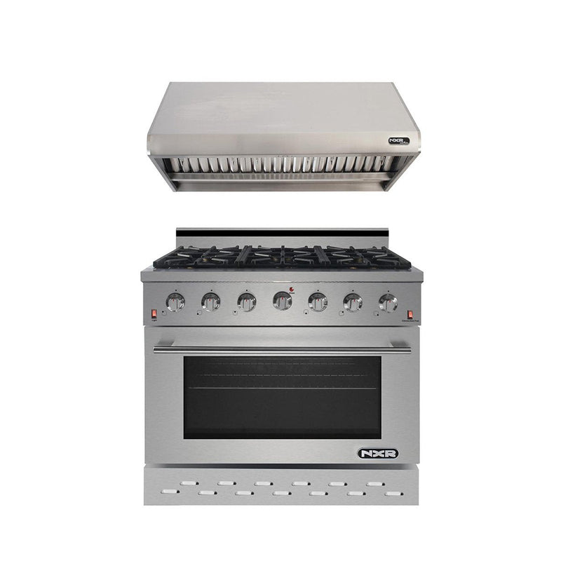 NXR 36" Gas Range & Under Cabinet Hood Bundle in Stainless Steel (SC3611RHBD)