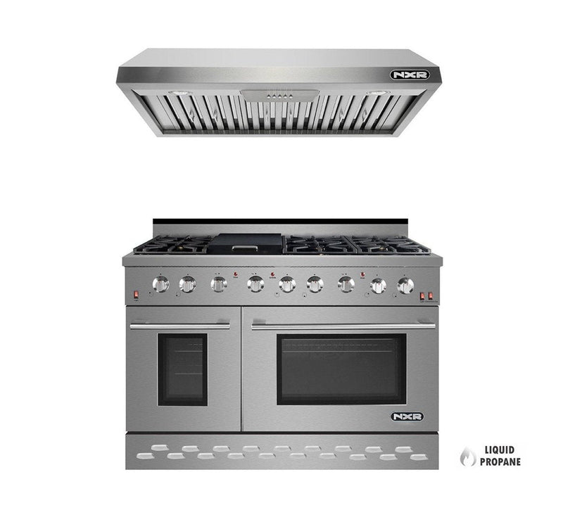 NXR 48" Gas Range & Under Cabinet Hood Bundle in Stainless Steel (SC4811EHBD)