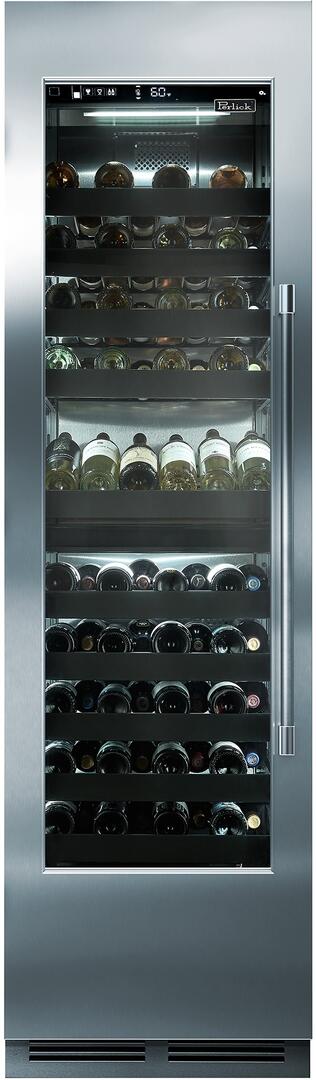 Perlick 24" Built-In Dual Zone Wine Cooler Set with Door Panel in Stainless Steel with Glass Door, Toe Kick, and Pro Handle