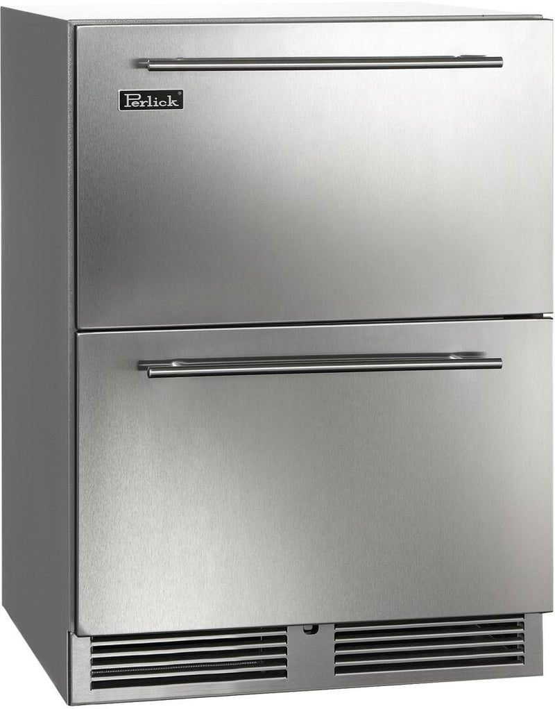 Perlick C Series 24" Outdoor Built-In Counter Depth Drawer Refrigerator with 5.2 cu. ft. Capacity in Stainless Steel (HC24RO-4-5)