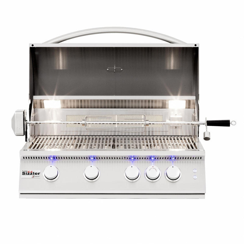 Summerset 32" Sizzler Pro 4-Burner Built-In Natural Gas Grill with Rear Infrared Burner in Stainless Steel (SIZPRO32-NG)