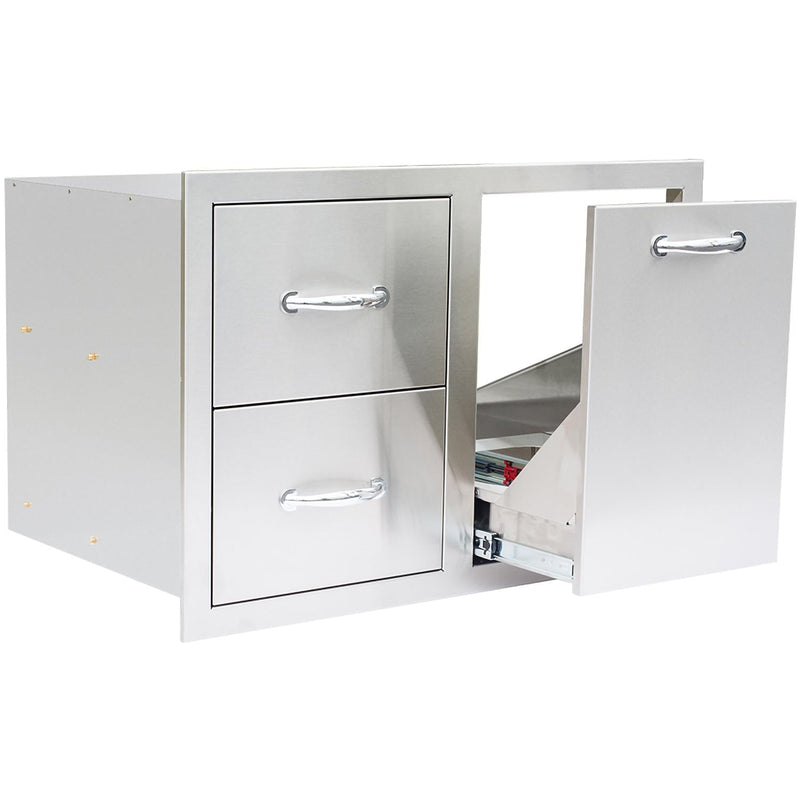 Summerset 33" Stainless Steel Double Drawer & Roll-Out Propane Tank Storage Combo (SSDC2-33LP)