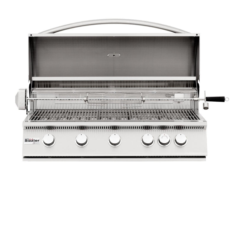 Summerset 40" Sizzler 5-Burner Built-In Natural Gas Grill with Rear Infrared Burner in Stainless Steel (SIZ40-NG)