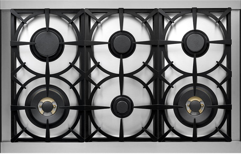 Superiore Deco 36" Gas Freestanding Range in Black Matte with Bronze Trim (RD361GCN_B_)