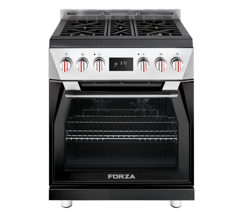 Forza 30-Inch Professional Dual Fuel Range in Audace Black (FR304DF-K)