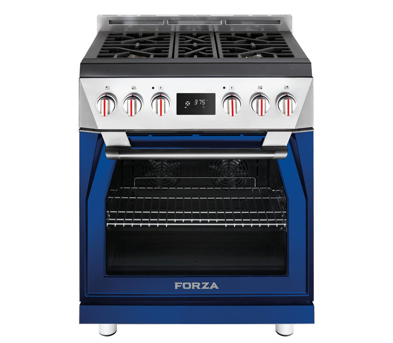 Forza 30-Inch Professional Dual Fuel Range in Dinamico Blue (FR304DF-B)