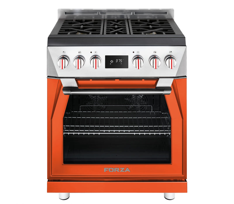 Forza 30-Inch Professional Dual Fuel Range in  Ardente Orange (FR304DF-O)