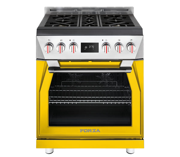 Forza 30-Inch Professional Dual Fuel Range in  Ribelle Yellow (FR304DF-Y)