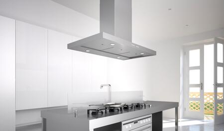 Faber 36" Bella Island Mounted Convertible Range Hood with 600 CFM Pro Motor in Stainless Steel (BELAIS36SS600-B)