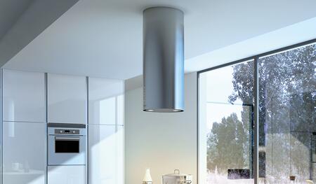 Faber 15" Cylindra Isola Island Mounted Convertible Range Hood with 600 CFM Pro Class Blower in Stainless Steel (CYLNIS15SS600)