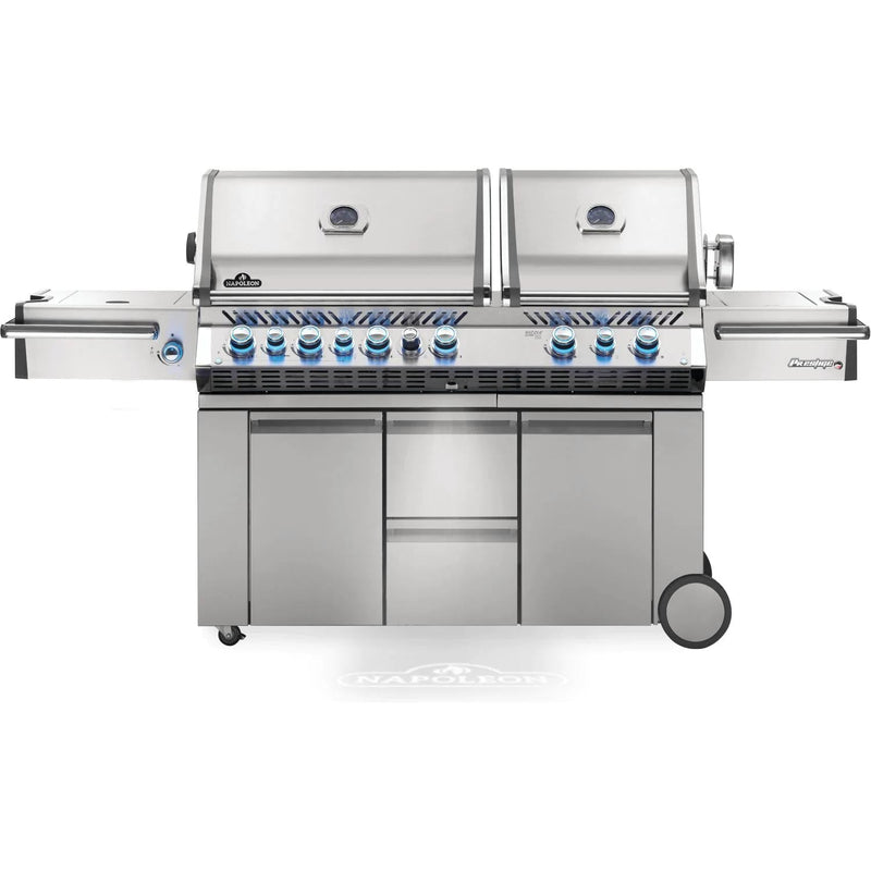 Napoleon 94" Prestige Pro 825 RSBI Natural Gas Grill with Power Side Burner, Infrared Rear & Bottom Burners in Stainless Steel (PRO825RSBINSS-3)