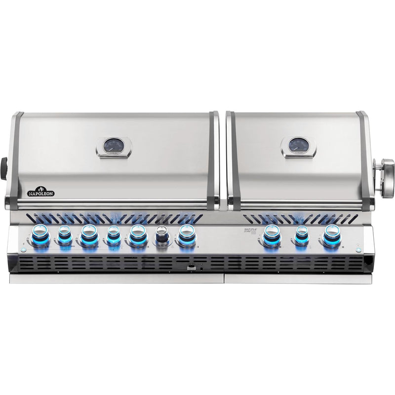 Napoleon 56" Prestige Pro 825 RBI Built-In Propane Gas Grill with Infrared Bottom & Rear Burners in Stainless Steel (BIPRO825RBIPSS-3)