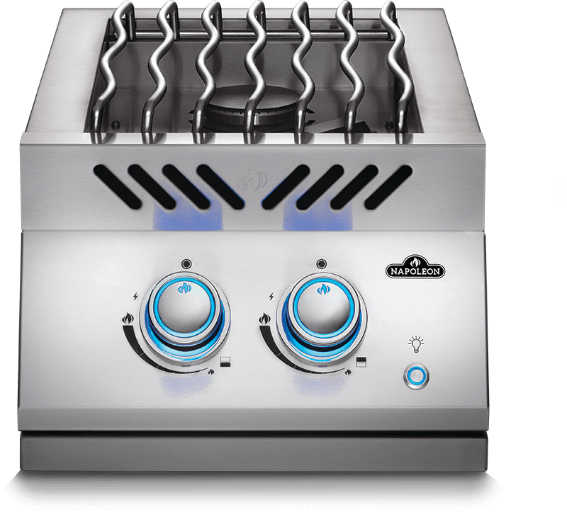 Napoleon 12" 700 Series Built-In Natural Gas Inline Dual Range Top Burner with Stainless Steel Cover (BIB12RTNSS)