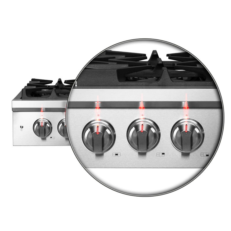 Forno Spezia 30" Gas Cooktop, 4 Burners, Wok Ring and Grill/Griddle in Stainless Steel (FCTGS5751-30)