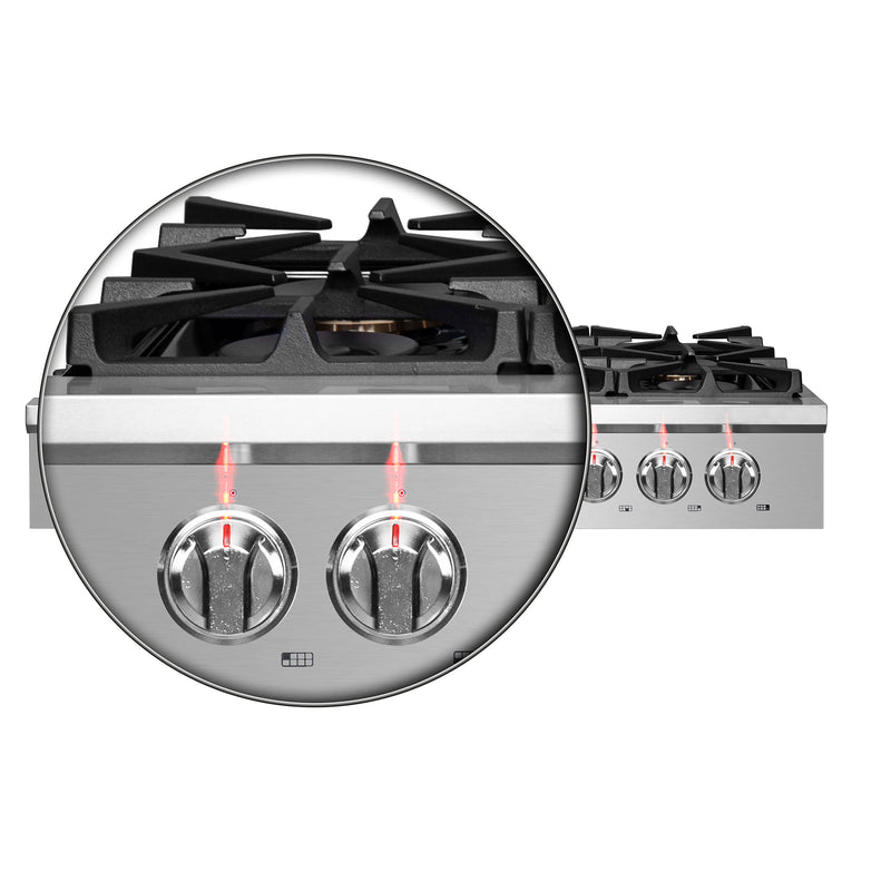 Forno Spezia 48" Cooktop, 8 Burners. Wok Ring and Grill/Griddle in Stainless Steel (FCTGS5751-48)