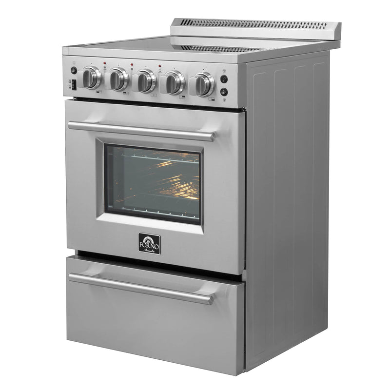 Forno 24" Loiano Electric Range with 4 Burners in Stainless Steel (FFSEL6090-24)