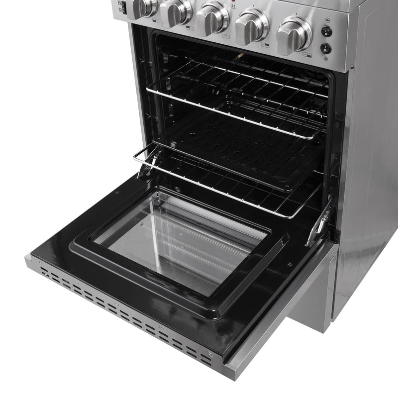 Forno 24" Loiano Electric Range with 4 Burners in Stainless Steel (FFSEL6090-24)
