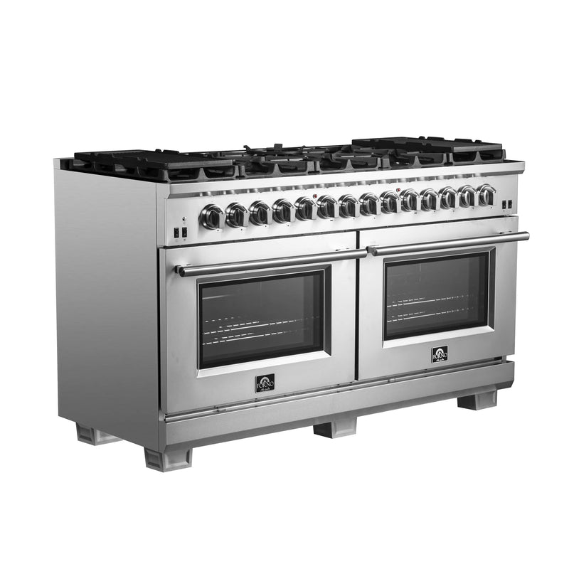 Forno 60" Capriasca Dual Fuel Range with 240v Electric Oven - 10 Sealed Burners and 200,000 BTUs (FFSGS6187-60)