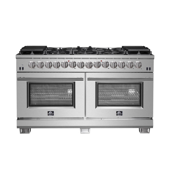 Forno 60" Capriasca Dual Fuel Range with 240v Electric Oven - 10 Sealed Burners and 200,000 BTUs (FFSGS6187-60)