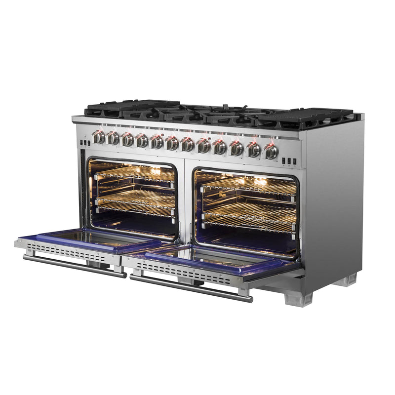 Forno 60" Capriasca Gas Range with 10 Burners and 200,000 BTUs (FFSGS6260-60)